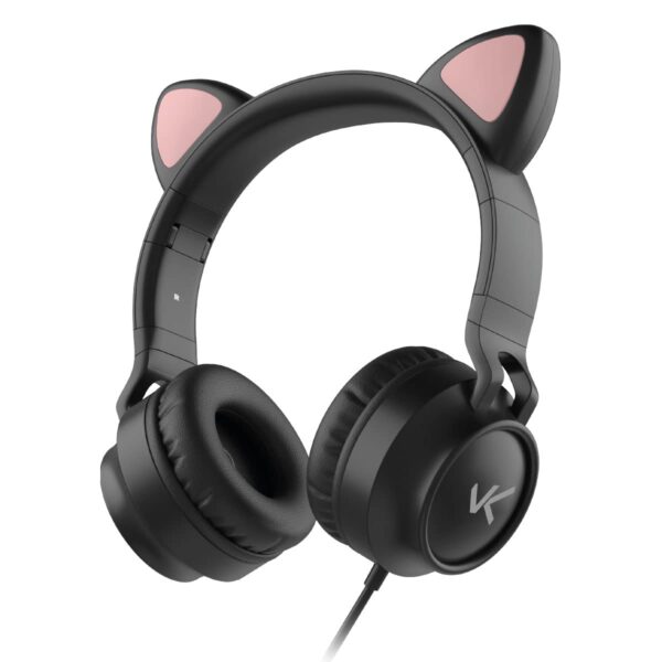 Headset Vinik Kitty Ear Orelha de Gato PRETO